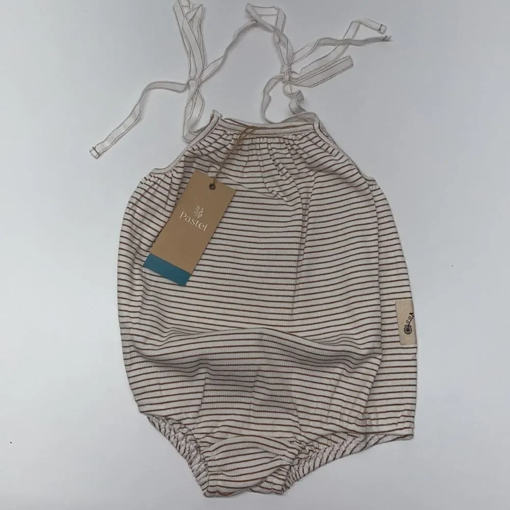 Pastel Tie shoulder knit romper girls kids New